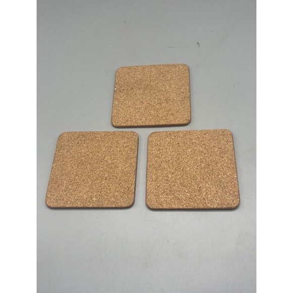coasters set of 3 café cork back multi color dog cat bird 4x4" each READ - Picture 6 of 8